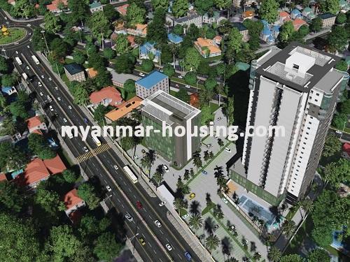 Myanmar real estate - for rent property - No.3238 - Modern Luxury Condominium room for rent in Pyay Garden Residence. - View of the building