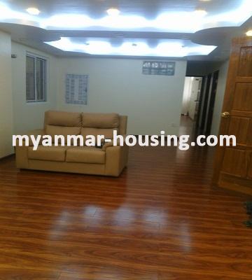 ミャンマー不動産 - 賃貸物件 - No.3250 - Condominium for rent in the Kamaryut Township. - View of the Living room