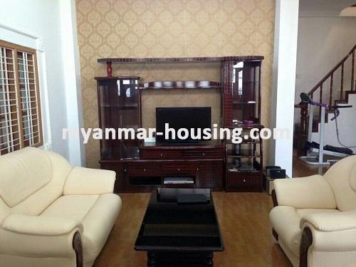 ミャンマー不動産 - 賃貸物件 - No.3316 - A Landed House for rent in Sanchaung Township. - View of the living room
