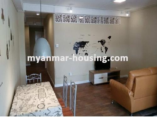 ミャンマー不動産 - 賃貸物件 - No.3317 - A nice room for rent in Muditar Condo. - View of the Living room