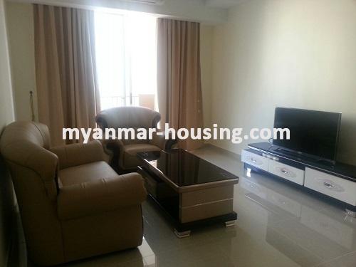 Myanmar real estate - for rent property - No.3360 - Modernize decorated condo room for rent in Star City.  - View of the Living room