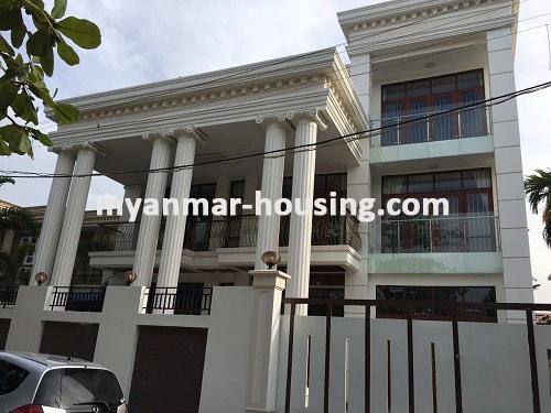Myanmar real estate - for rent property - No.3363 - Three storey Landed House for rent in Hlaing Township. - View of the Building