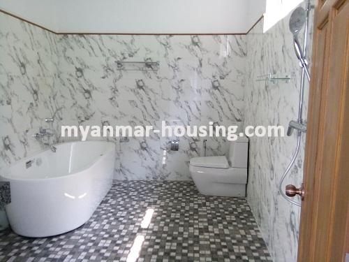 Myanmar real estate - for rent property - No.3386 -  Newly built Five Storey Landed House for rent in Bahan Township. - View of the Bathroom