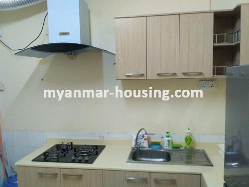 ミャンマー不動産 - 賃貸物件 - No.3387 - A Condominium for rent in Shwe Kindery Standard Housing. - View of the Kitchen room