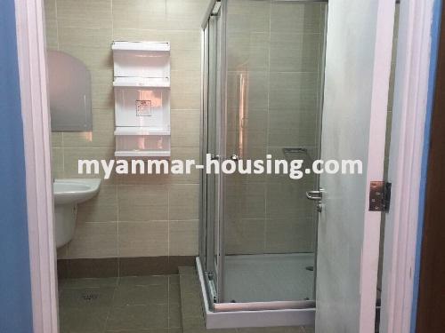 Myanmar real estate - for rent property - No.3388 -  Standard decorated Condo room for rent in Star City.  - View of the Bathroom