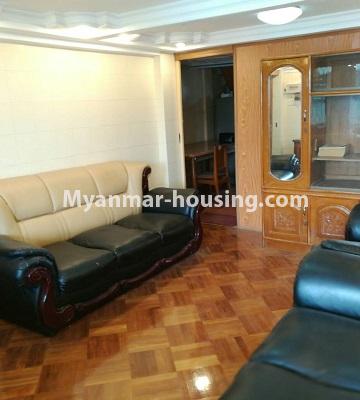 缅甸房地产 - 出租物件 - No.3429 - Furnished apartment room for rent in Bahan! - living room view