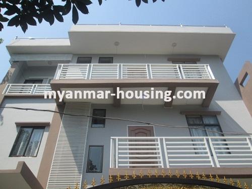 Myanmar real estate - for rent property - No.3433 - Brand new landed House for rent in Mayangone Township. - View of the builing
