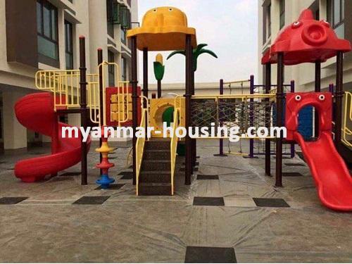 Myanmar real estate - for rent property - No.3438 - Modernize decorated Condo room for rent in Malikha Condo. - View of Kids player ground
