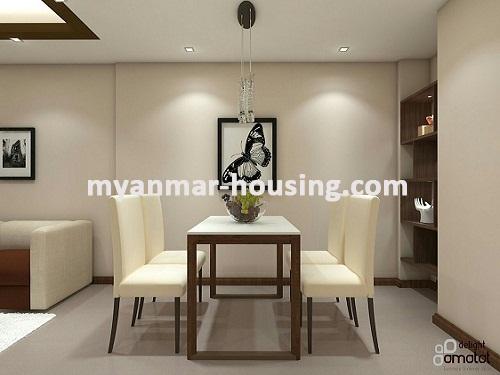 ミャンマー不動産 - 賃貸物件 - No.3442 - Modernize decorated Condo room for rent in Star City. - View of Dining room