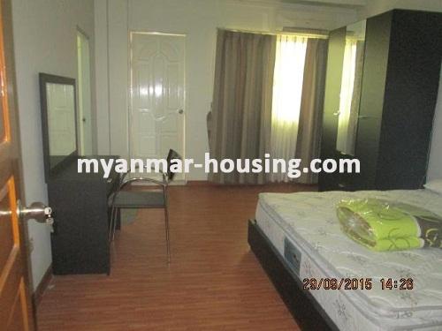 Myanmar real estate - for rent property - No.3454 - A nice condo room in War Dan Condo in Lanmadaw! - master bedroom view