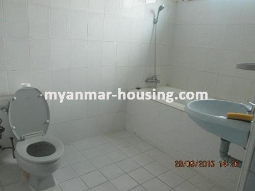Myanmar real estate - for rent property - No.3454 - A nice condo room in War Dan Condo in Lanmadaw! - Bathroom view