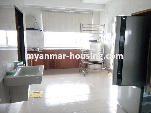 Myanmar real estate - for rent property - No.3456 - Standard room with good view in Golden Rose Condo in Ahlone! - Kichen view