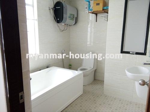 Myanmar real estate - for rent property - No.3456 - Standard room with good view in Golden Rose Condo in Ahlone! - Bathroom view