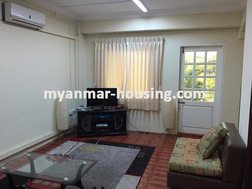 Myanmar real estate - for rent property - No.3461 - Good room for rent in Nawarat Condominium. - View of the living room