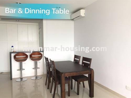 Myanmar real estate - for rent property - No.3468 - Modern decorated a new condominium for rent in G.E.M.S Condo. - View of the Dining room