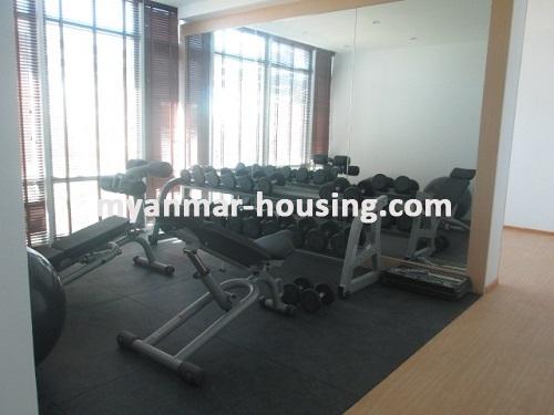 Myanmar real estate - for rent property - No.3468 - Modern decorated a new condominium for rent in G.E.M.S Condo. - View of Gym room