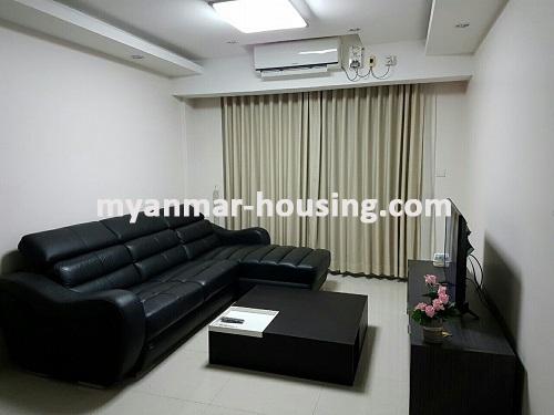 ミャンマー不動産 - 賃貸物件 - No.3483 - Luxurious decorated Condominium for rent in Star City. - View of the living room