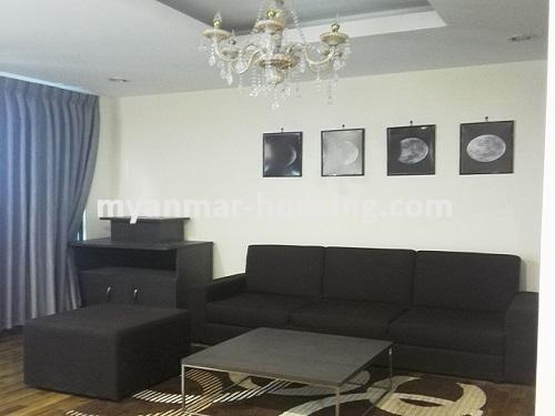 ミャンマー不動産 - 賃貸物件 - No.3493 - A Good Condo room for rent in MaharSwe Condo - View of the Living room