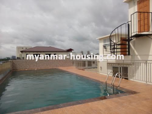 Myanmar real estate - for rent property - No.3516 - New Condo Room with facilities in Yankin! - swimming pool view
