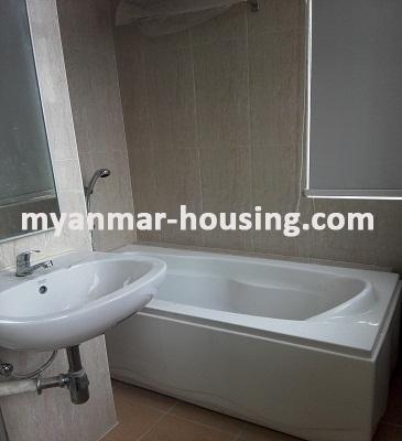 Myanmar real estate - for rent property - No.3542 - New Condominium for rent in Hlaing Township - View of Toilet and Bathroom