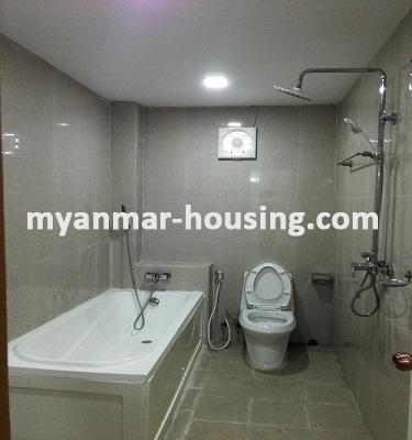 Myanmar real estate - for rent property - No.3554 -    Pent House for rent in Kan Myint Moe Condo. - View of the Bathroom
