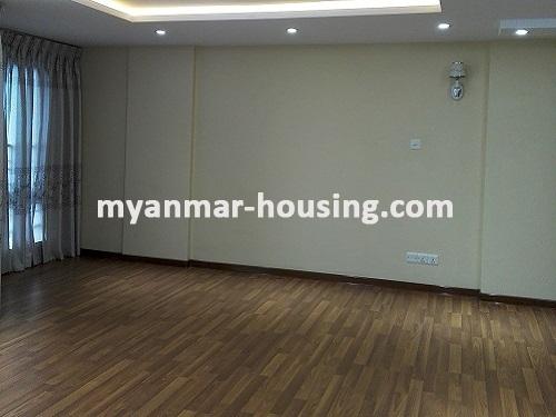 Myanmar real estate - for rent property - No.3555 - Well decorated room for rent in the Khai Shwe Yee Condo. - View of the living room