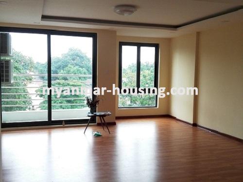 Myanmar real estate - for rent property - No.3556 - A nice room for rent in the Khai Shwe Yee Condo. - View of the Living room