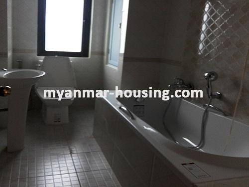 Myanmar real estate - for rent property - No.3556 - A nice room for rent in the Khai Shwe Yee Condo. - View of the Toilet and Bathroom