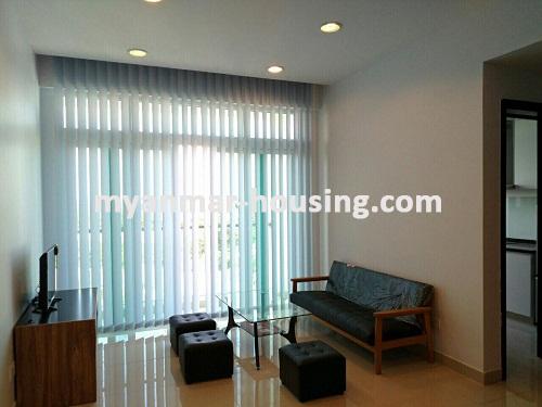 ミャンマー不動産 - 賃貸物件 - No.3600 - Modernize decorated Condo room for rent in GEMS Condo. - View of the Living room
