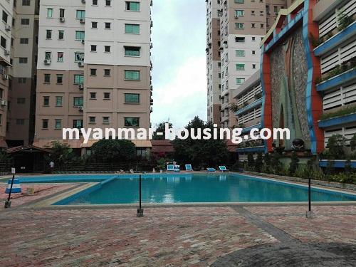 Myanmar real estate - for rent property - No.3604 - Excellent room for rent in Shwe Chan Thar Condo at Tarmway Township. - View of swimming pool