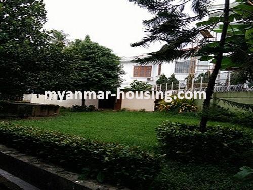 Myanmar real estate - for rent property - No.3712 - Two storey house in Golden Valley, Bahan! - lawn view