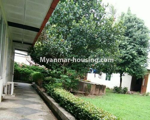 Myanmar real estate - for rent property - No.3712 - Two storey house in Golden Valley, Bahan! - lawn view 
