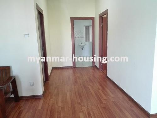 Myanmar real estate - for rent property - No.3724 - Condo room for rent near Hledan Junction. - hallway to bedroom view