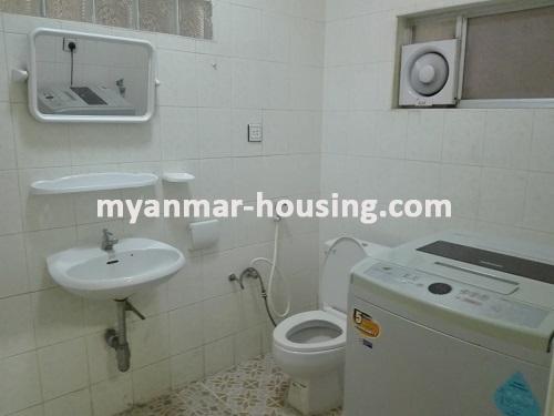 Myanmar real estate - for rent property - No.3724 - Condo room for rent near Hledan Junction. - compound bathroom view
