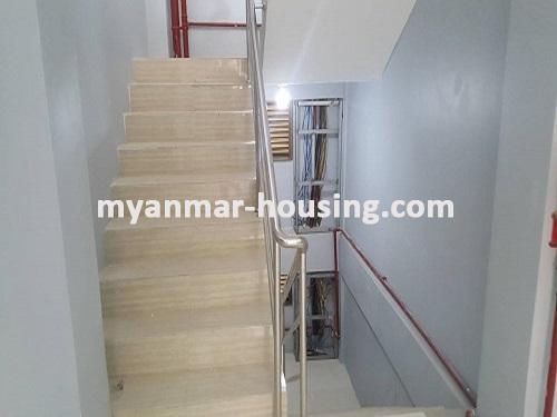 Myanmar real estate - for rent property - No.3731 - Half and Six storey building for business in Myanyangone! - emergency stairs