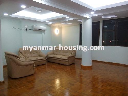 Myanmar real estate - for rent property - No.3777 - Nice view room in Balazon Condo, near Myaynigone! - living room