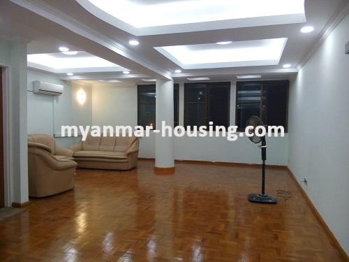 Myanmar real estate - for rent property - No.3777 - Nice view room in Balazon Condo, near Myaynigone! - living room