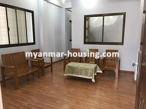 ミャンマー不動産 - 賃貸物件 - No.3778 - Condo room for rent in Sanchaung! - living room