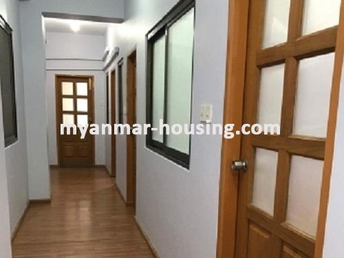 ミャンマー不動産 - 賃貸物件 - No.3778 - Condo room for rent in Sanchaung! - hallway to rooms