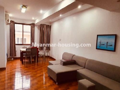 缅甸房地产 - 出租物件 - No.3838 - Royal Yaw Min Gyi Condominium room with reasonable price for rent in Dagon! - living room view