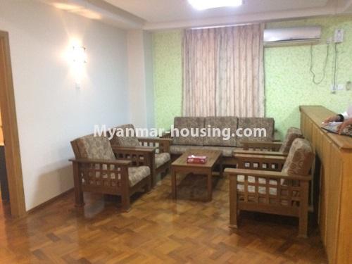 ミャンマー不動産 - 賃貸物件 - No.3856 - Condo room for rent in Sanchaung Township. - View of the Living room