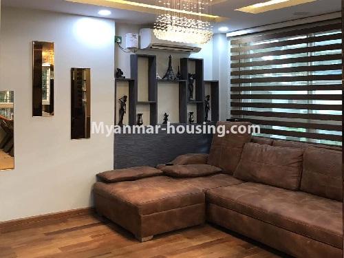 Myanmar real estate - for rent property - No.3858 - A Stardard decorated room for rent in Kamayut Township. - View of the Living room