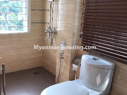 Myanmar real estate - for rent property - No.3858 - A Stardard decorated room for rent in Kamayut Township. - View of Toilet and bathroom