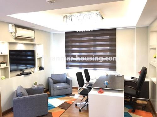 Myanmar real estate - for rent property - No.3858 - A Stardard decorated room for rent in Kamayut Township. - View of the living room