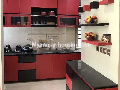 ミャンマー不動産 - 賃貸物件 - No.3858 - A Stardard decorated room for rent in Kamayut Township. - View of Kitchen
