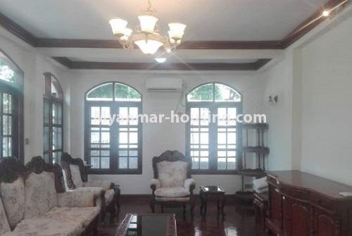 Myanmar real estate - for rent property - No.3929 - Landed house for rent near 7 mile hotel in Mayangone! - View of the living room