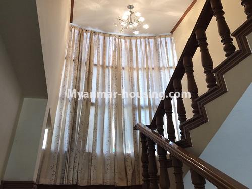 Myanmar real estate - for rent property - No.3930 - Landed house for rent in Shwe Kainnari Housing, Kamaryut! - stairs view