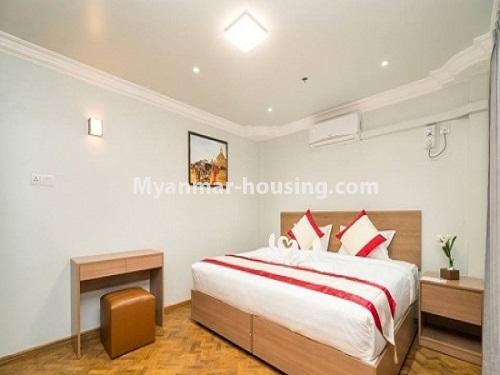 Myanmar real estate - for rent property - No.3932 - Serviced room for rent in Ahlone! - master bedroom view