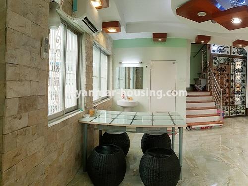 Myanmar real estate - for rent property - No.4025 - Penthouse and 8 floor for rent in Yae Kyaw Street. - dining area