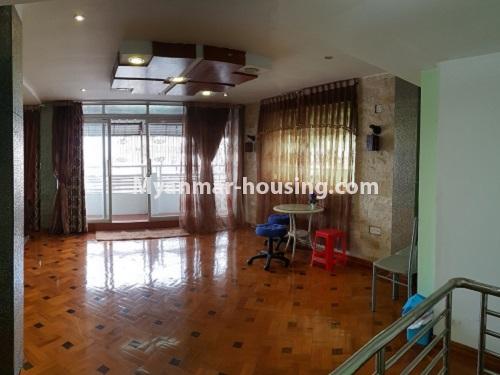 Myanmar real estate - for rent property - No.4025 - Penthouse and 8 floor for rent in Yae Kyaw Street. - another view of large living room